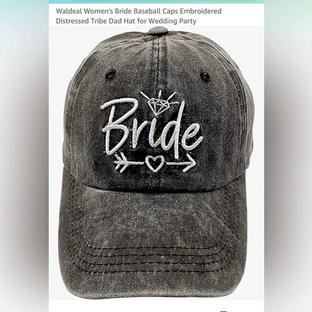 Waldeal Women's Bride Baseball Cap Embroidered Distressed Tribe Hat for Wedding